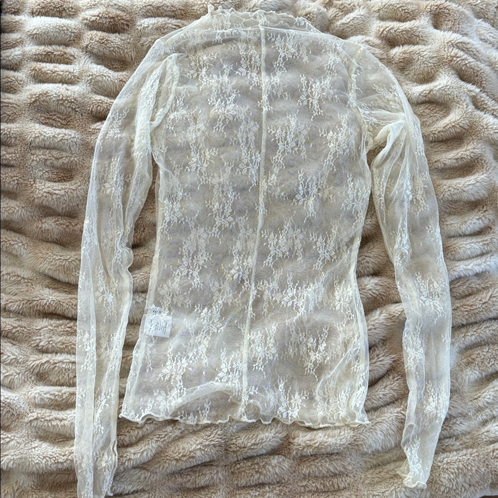 Sheer Lace Long Sleeve Top